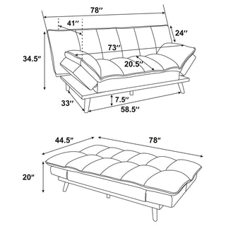 Laredo Upholstered Tufted Convertible Sofa Bed Light Grey