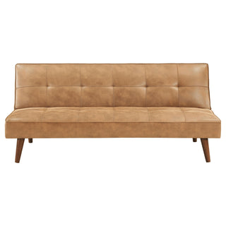 Jenson Upholstered Tufted Convertible Sofa Bed Saddle Brown