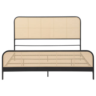 Lanewood Open Cane Webbing Metal Eastern King Bed Black