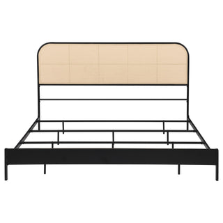 Amherst Radio Weave Rattan Metal Eastern King Bed Black