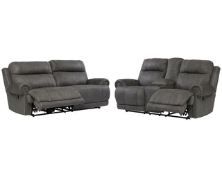 Austere Reclining Sofa and Loveseat