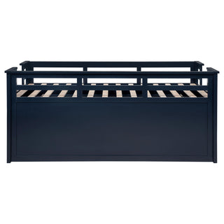 Carlsbad Wood Twin Captains Bed With Trundle Navy Blue