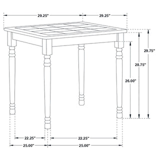 Carlene 5-piece Square Windsor Dining Table Set White