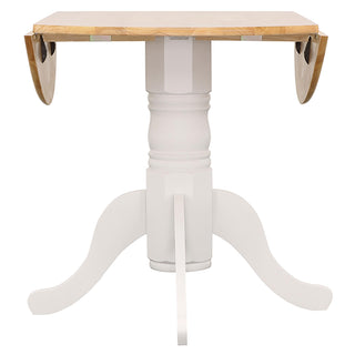 Allison 5-piece Round Drop Leaf Dining Table Set White