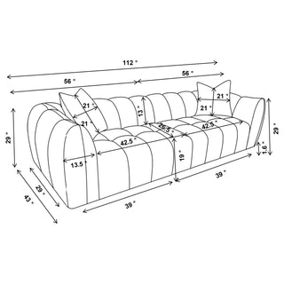 Winchester Boucle Upholstered Extra Long Sofa Sand Pebble