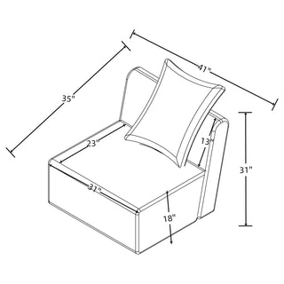 Fayette Upholstered Armless Chair Greige