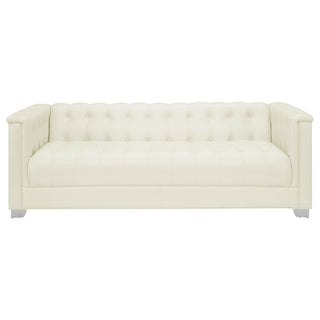 Chaviano 4-piece Upholstered Track Arm Sofa Set Pearl White