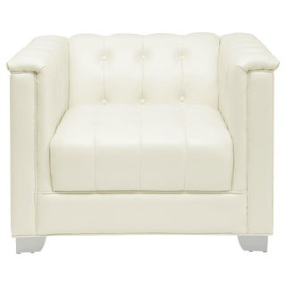 Chaviano 4-piece Upholstered Track Arm Sofa Set Pearl White