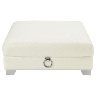 Chaviano Square Upholstered Ottoman Pearl White