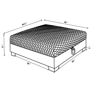 Chaviano Square Upholstered Ottoman Pearl White