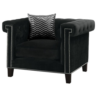 Reventlow Upholstered Track Arm Accent Chair Black