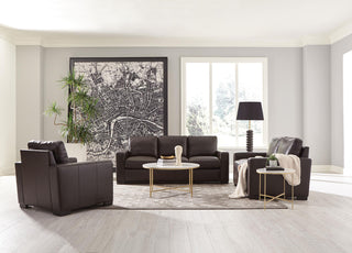 Boardmead Upholstered Track Arm Loveseat Dark Brown
