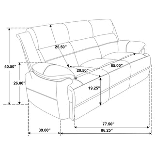 Ellington 2-piece Upholstered Padded Arm Sofa Set Dark Brown