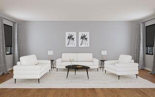 Jessel Chenille Upholstered Track Arm Loveseat Ivory