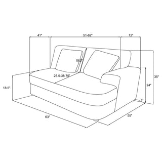 Emberson Upholstered RAF Cuddler Ivory