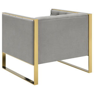 Eastbrook Velvet Upholstered Tufted Accent Chair Grey