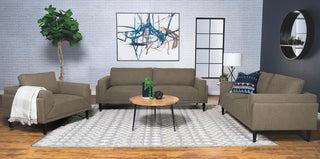 Rilynn Upholstered Track Arm Loveseat Brown