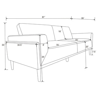 Rilynn 2-piece Upholstered Track Arm Sofa Set Grey