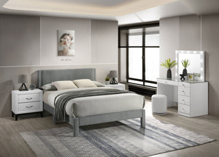 LUCIA QUEEN PLATFORM BED LIGHT GREY