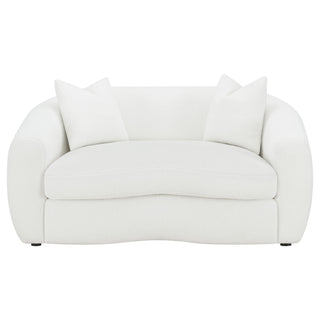 Isabella Faux Sheepskin Upholstered Loveseat Natural