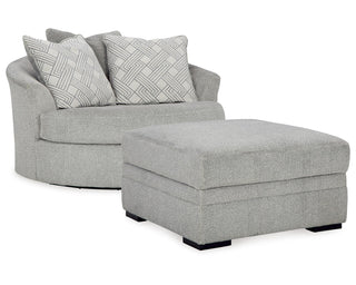 Casselbury Oversized Swivel Chair and Ottoman