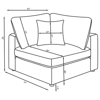 Serene Upholstered Corner Charcoal