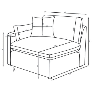 Hobson Upholstered LAF Chair Charcoal