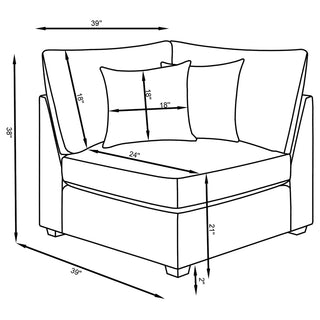 Cambria 6-piece Upholstered Modular Sectional Sofa Grey