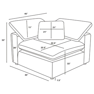 Raleigh 5-piece Boucle Upholstered Modular Sectional Ivory