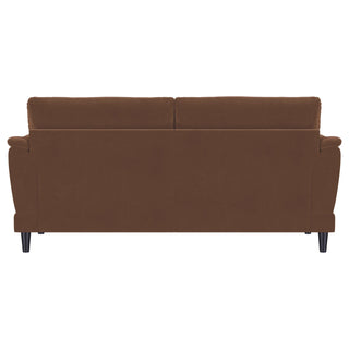 Selma Velvet Upholstered Crescent Arm Sofa Rust