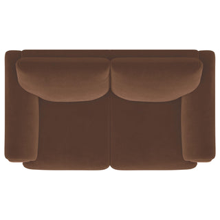 Selma Velvet Upholstered Crescent Arm Loveseat Rust