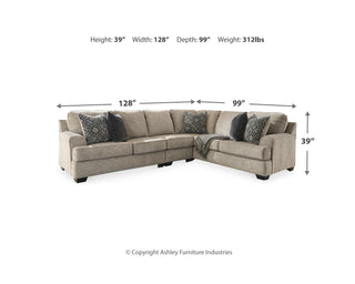 Bovarian 3-Piece Sectional with Ottoman