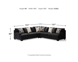 Lavernett 3-Piece Sectional and Oversized Ottoman