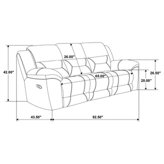 Gilson 2-piece Chenille Upholstered Reclining Sofa Set Grey