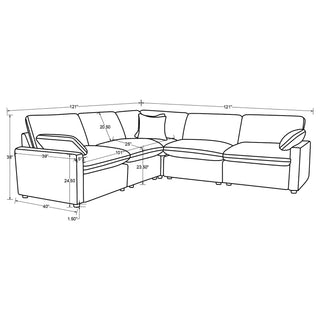 Collins 5-piece Modular Power Reclining Sectional Grey
