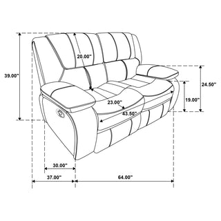 Camila Upholstered Motion Reclining Loveseat Red