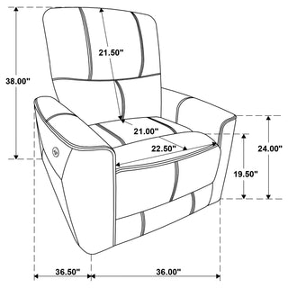 Greenfield Upholstered Power Recliner Chair Dove Grey