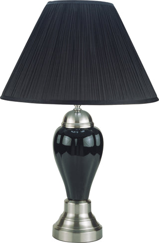26  PORCELAIN LAMP  SATIN NICKEL