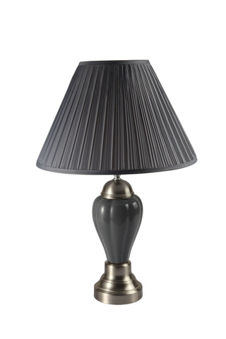 26  PORCELAIN LAMP  SATIN NICKEL