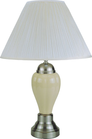 26  PORCELAIN LAMP  SATIN NICKEL
