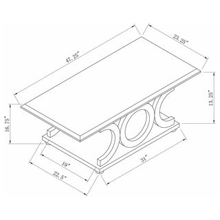 Shelly Rectangular Engineered Wood Coffee Table Cappuccino