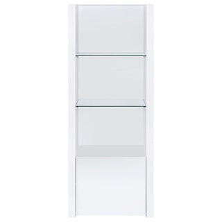 Jude 3-shelf Engineered Wood Media Tower High Gloss White