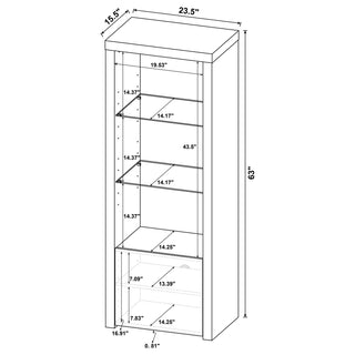 Jude 3-shelf Engineered Wood Media Tower High Gloss White