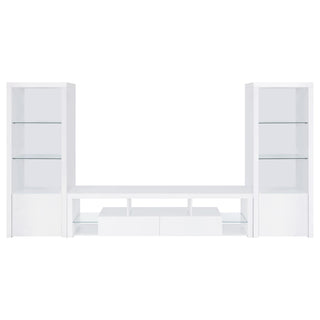 Jude 3-shelf Engineered Wood Media Tower High Gloss White