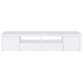 Jude 2-door Engineered Wood 79-inch TV Stand High Gloss White