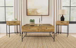 Stephie 3-piece Square Coffee and End Table Set Honey Brown