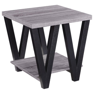 Stevens 2-piece Rectangular Coffee and End Table Set Grey
