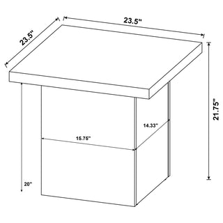 Max 2-piece Rectangular Coffee and End Table Set Black