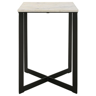 Tobin 2-piece Marble Top Coffee and End Table Set White