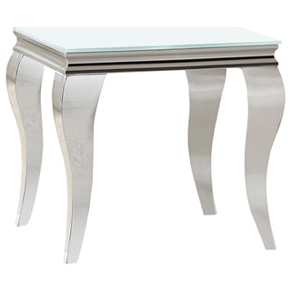 Carone 2-piece Glass Top Coffee and End Table Set White